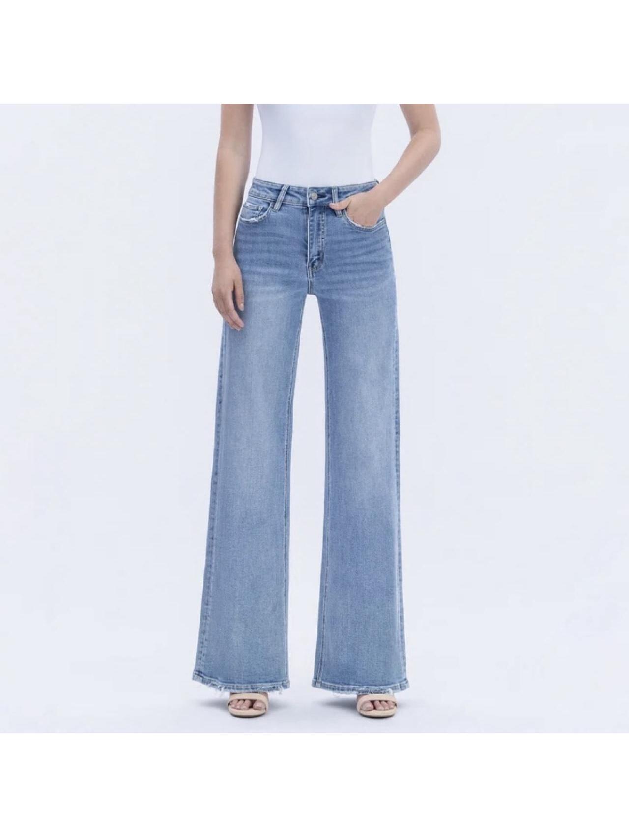 Vervet Hearten High Rise Full Length Wide Leg Jeans Light Wash Size 29” Cottage